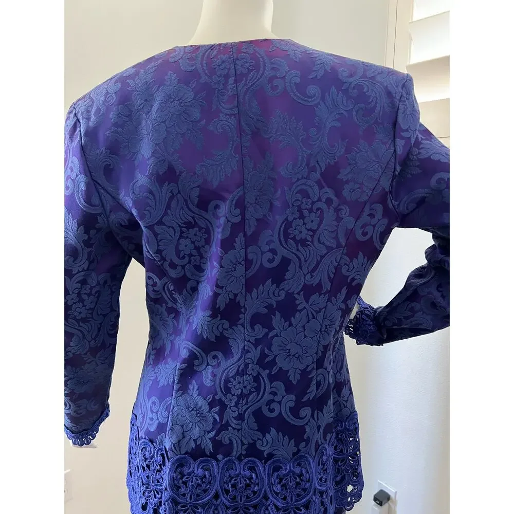 vintage 80s / 90s Scott McClintok 2pc Suit Seet  / brocade jacket skirt set